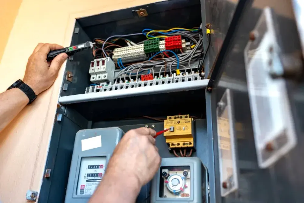 Electrician upgrading a residential electrical panel in Gastonia, NC