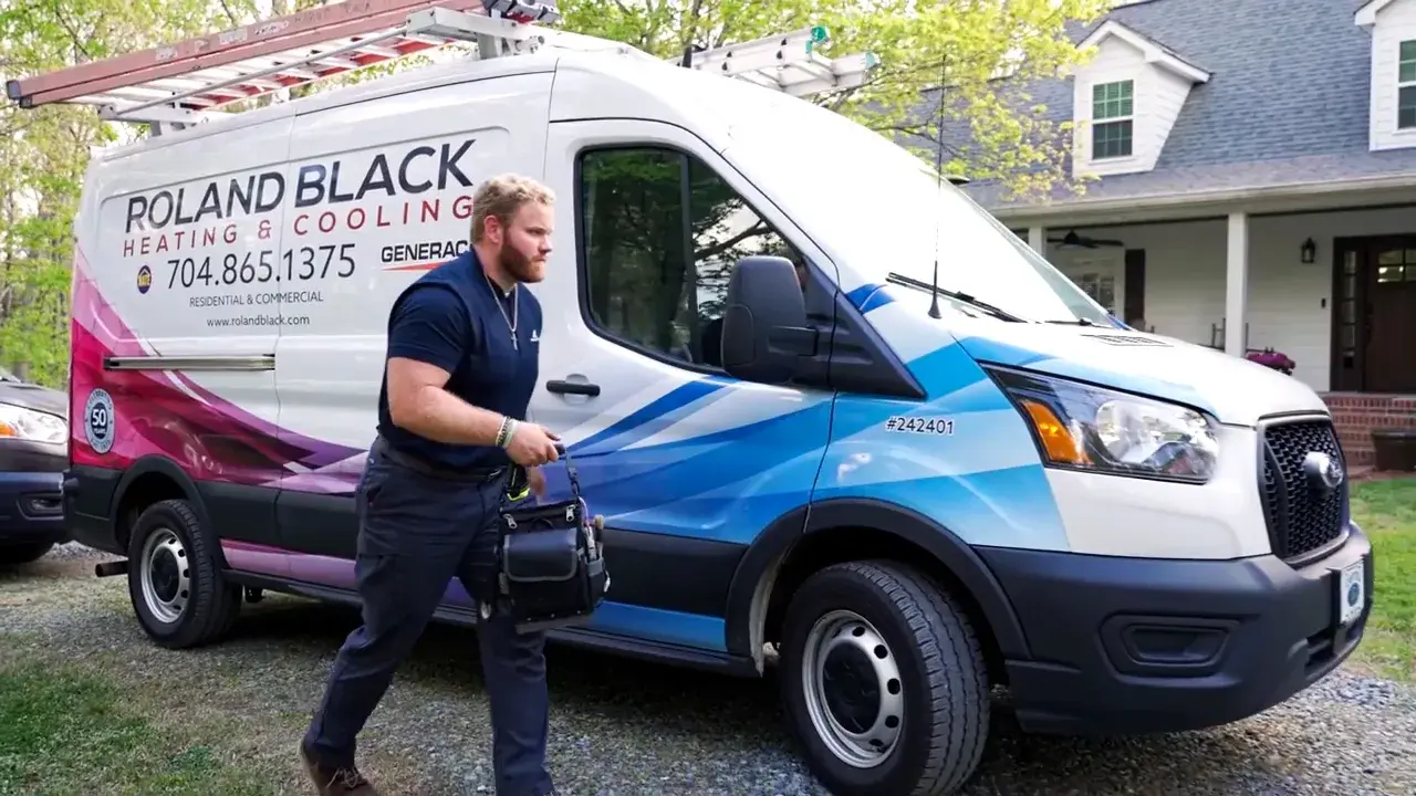 Roland Black electrician arriving at a Gaston County home for an electrical panel upgrade Roland Black electrician arriving at a Gaston County home for an electrical panel upgrade