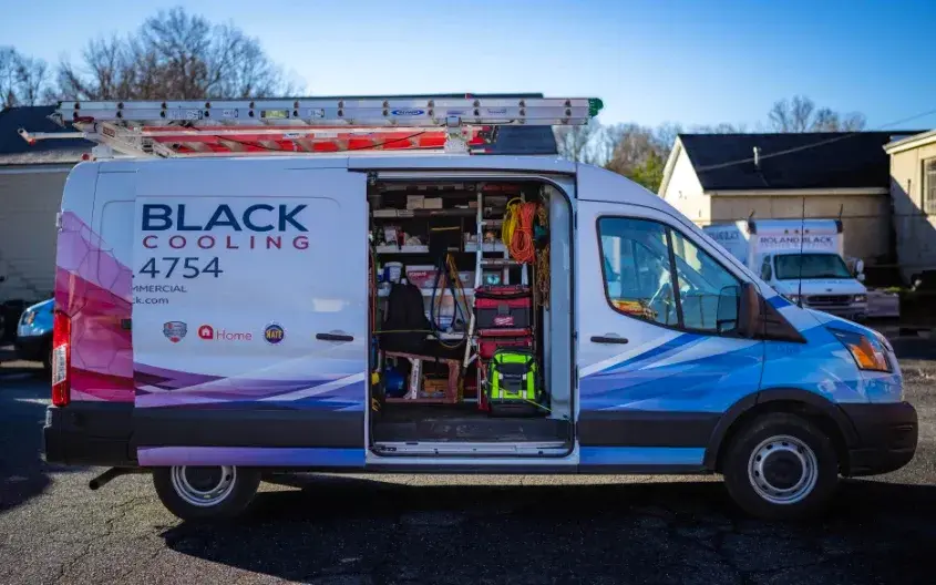 Roland Black service van stocked with generator repair parts in Gastonia, NC Roland Black service van stocked with generator repair parts in Gastonia, NC
